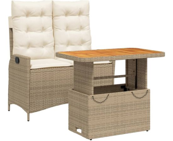 vidaXL 2-cz. zestaw mebli ogrodowych z poduszkami, beżowy, polirattan Dārza mēbeļu komplekti