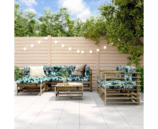 vidaXL 7-cz. zestaw mebli ogrodowych, impregnowane drewno sosnowe Dārza mēbeļu komplekti