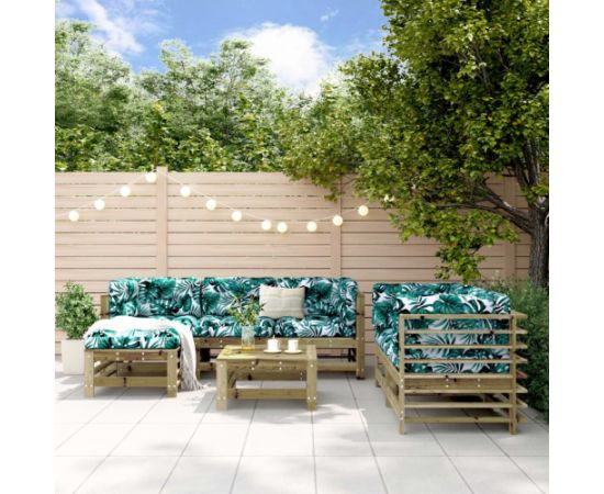 vidaXL 7-cz. zestaw mebli ogrodowych, impregnowane drewno sosnowe Dārza mēbeļu komplekti