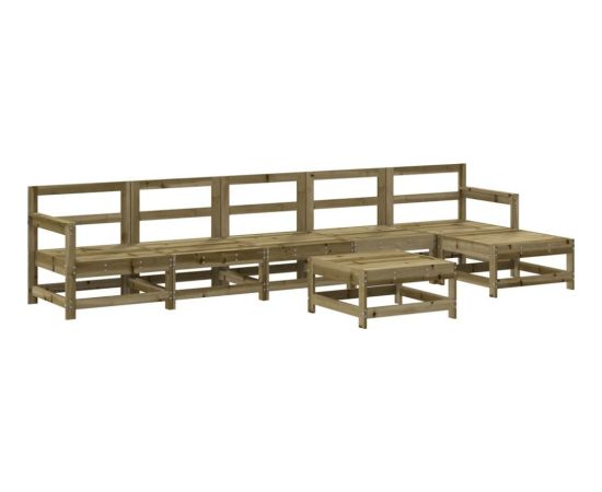 vidaXL 7-cz. zestaw mebli ogrodowych, impregnowane drewno sosnowe Dārza mēbeļu komplekti