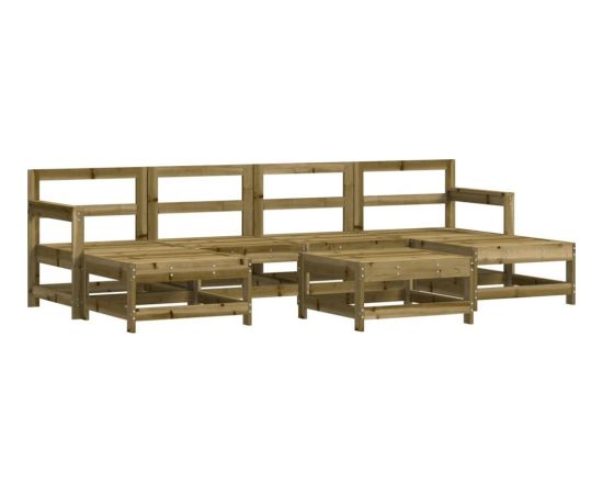 vidaXL 7-cz. zestaw mebli ogrodowych, impregnowane drewno sosnowe Dārza mēbeļu komplekti