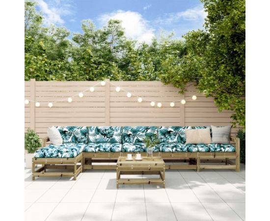 vidaXL 7-cz. zestaw mebli ogrodowych, impregnowane drewno sosnowe Dārza mēbeļu komplekti