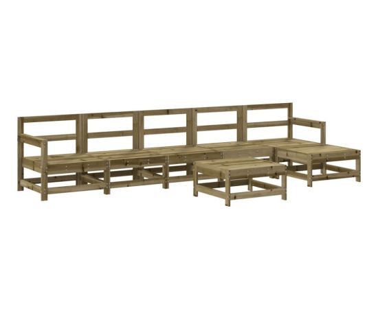 vidaXL 7-cz. zestaw mebli ogrodowych, impregnowane drewno sosnowe Dārza mēbeļu komplekti