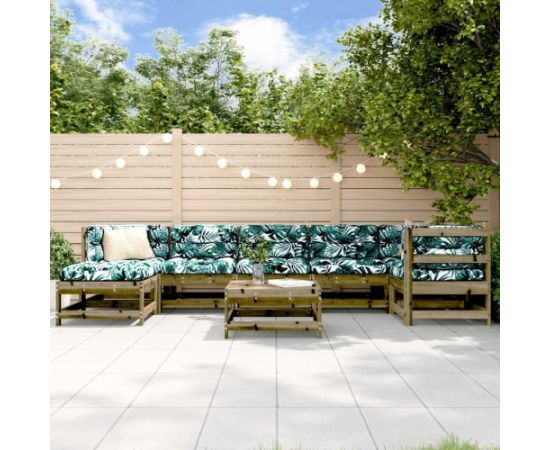 vidaXL 8-cz. zestaw mebli ogrodowych, impregnowane drewno sosnowe Dārza mēbeļu komplekti