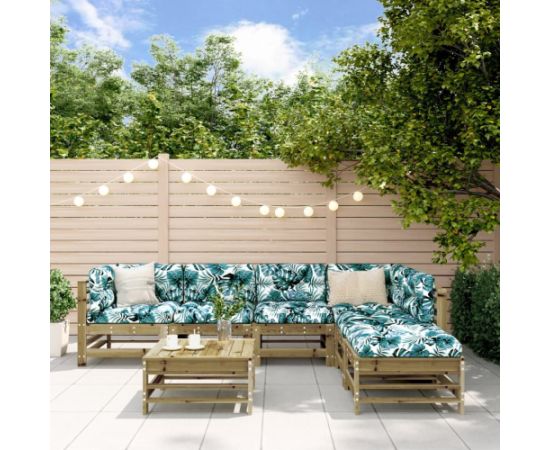 vidaXL 7-cz. zestaw mebli ogrodowych, impregnowane drewno sosnowe Dārza mēbeļu komplekti