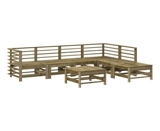 vidaXL 7-cz. zestaw mebli ogrodowych, impregnowane drewno sosnowe Dārza mēbeļu komplekti