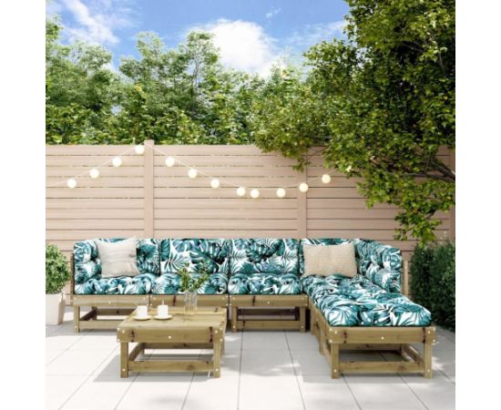 vidaXL 7-cz. zestaw mebli ogrodowych, impregnowane drewno sosnowe Dārza mēbeļu komplekti