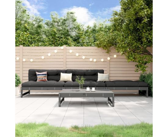 vidaXL 4-cz. zestaw mebli ogrodowych, szary, drewno sosnowe Dārza mēbeļu komplekti