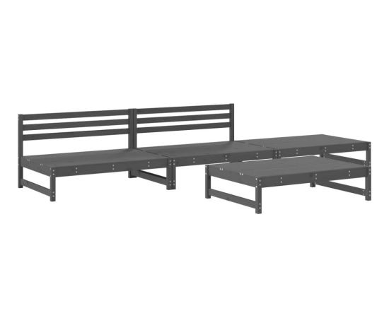 vidaXL 4-cz. zestaw mebli ogrodowych, szary, drewno sosnowe Dārza mēbeļu komplekti