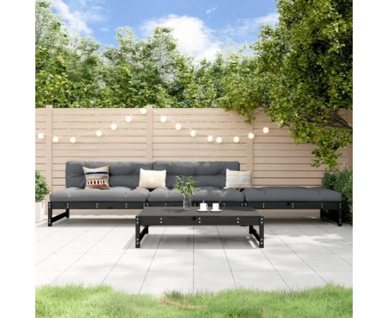 vidaXL 4-cz. zestaw mebli ogrodowych, czarny, drewno sosnowe Dārza mēbeļu komplekti