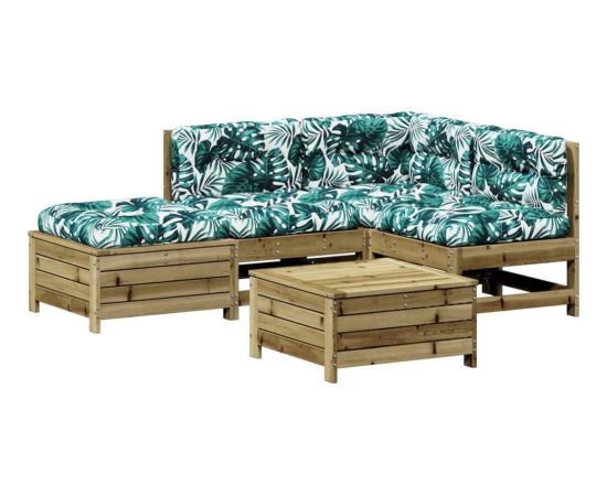 vidaXL 5-częściowy zestaw mebli do ogrodu, z poduszkami, impregnowana sosna Dārza mēbeļu komplekti