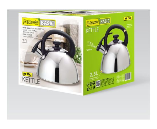 Maestro MR-1302 kettle 2.5 L Stainless steel Чайники (со свистком)