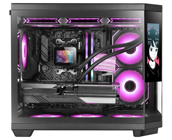 Tacens Mars Gaming MC3TCORELCDM computer case Mini Tower Black Datoru korpusi