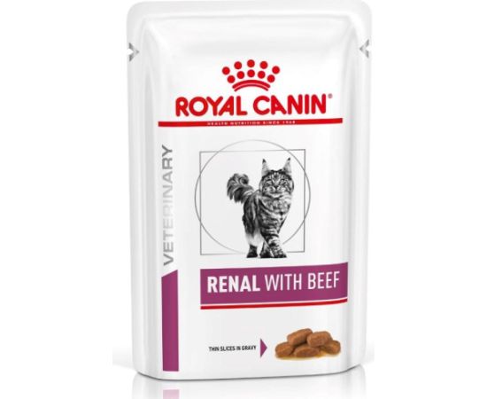 ROYAL CANIN Vet Renal Feline with Beef Wet cat food Chunks in sauce Chicken, Pork, Beef 12x85 g Barība