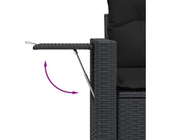 vidaXL 10-częściowy zestaw wypoczynkowy do ogrodu, poduszki czarny rattan PE Dārza mēbeļu komplekti