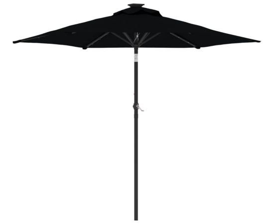 vidaXL vidaXL Parasol ogrodowy LED, stalowy słupek, czarny, 225x225x212 cm Новинки Для дома и сада 