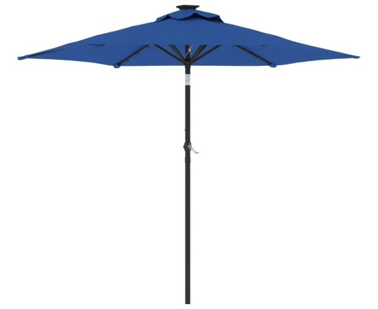 vidaXL vidaXL Parasol ogrodowy LED, stalowy słupek, lazurowy, 225x225x212 cm Новинки Для дома и сада 