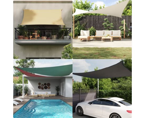 vidaXL vidaXL Żagiel przeciwsłoneczny, jasnoszary, 3x4x4 m, 100% poliester Новинки Для дома и сада 
