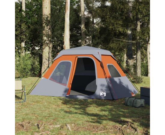 vidaXL Namiot rodzinny, 6-os., szaro-pomarańczowy, wodoszczelny Новинки Для дома и сада 