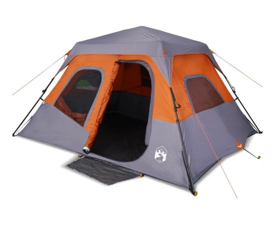 vidaXL Namiot rodzinny, 6-os., szaro-pomarańczowy, wodoszczelny Новинки Для дома и сада 