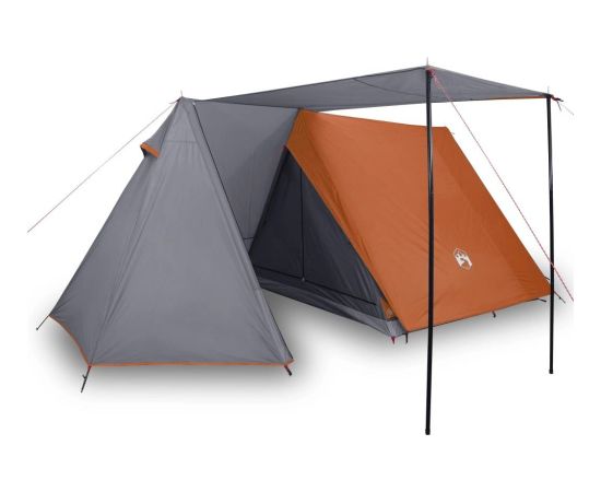 vidaXL Namiot turystyczny, 3-os., szaro-pomarańczowy, wodoszczelny Jaunumi -Dārzam