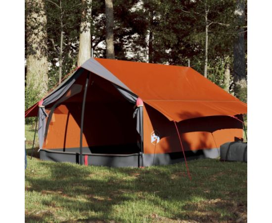 vidaXL Namiot turystyczny, 2-os., szaro-pomarańczowy, wodoszczelny Jaunumi -Dārzam