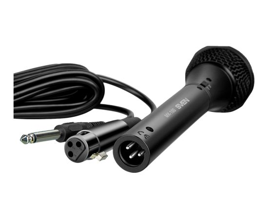 Microphone SVEN MK-100 (Wired, dynamic, metal, cable 4.0 m, 6.3/3.5mm Jack, cardioid, black) Mikrofoni