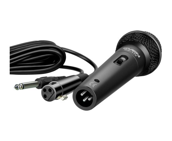Microphone SVEN MK-110 (wired, dynamic, metal, cable 4.0m, 6.3 / 3.5 mm jack, black) Mikrofoni