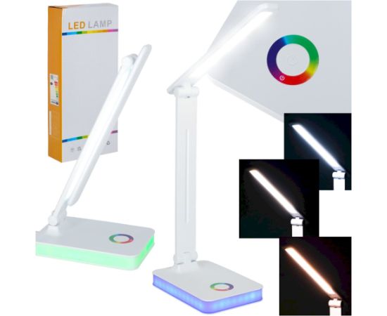 RoGer USB Складная LED‑Настольная Лампа С Подсветкой RGB Biroja galda lampas