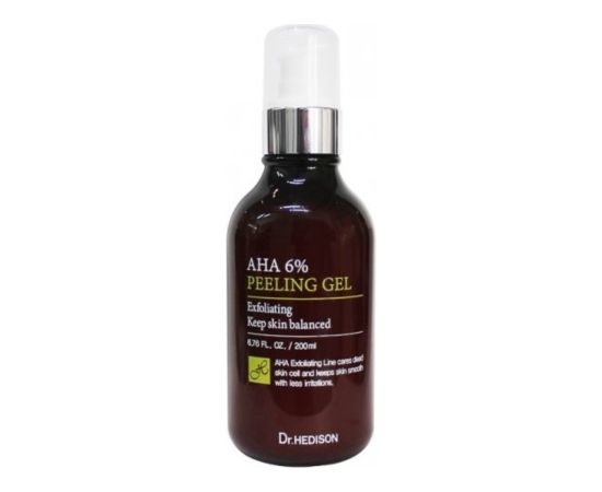Dr. Hedison, Aha, 6% AHA concentration, including citric, glycolic, and lactic acids., Smooth, Peeling Gel, 200 ml Косметика для тела