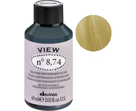Davines, View, Demi-Permanent Hair Dye, 8.74 Gloss, 60 ml Уход за волосами
