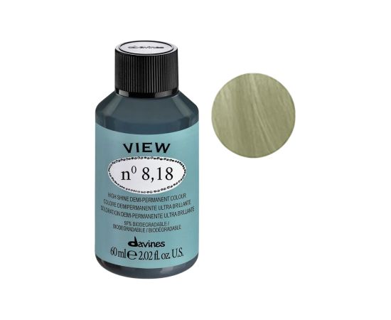 Davines, View, Demi-Permanent Hair Dye, 8.18 , 60 ml Уход за волосами