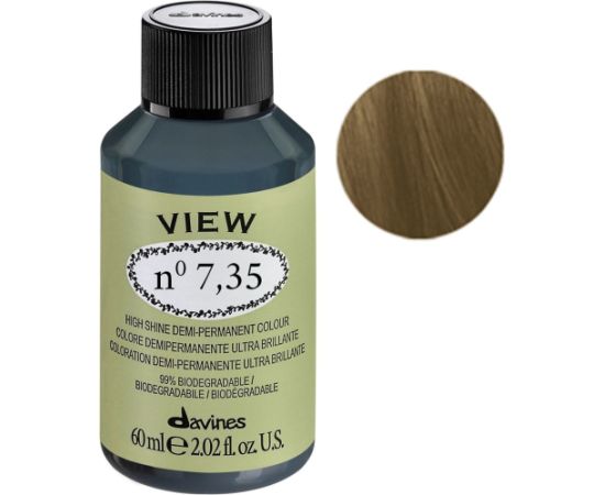 Davines, View, Demi-Permanent Hair Dye, 7.35 , 60 ml Уход за волосами