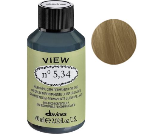 Davines, View, Demi-Permanent Hair Dye, 5.34 , 60 ml Уход за волосами