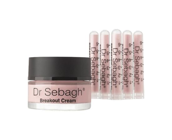 Breakout Set Dr Sebagh: Breakout, Anti-Acnee, Powder Tubes, 5 pcs, 1.95 g + Breakout, Calming, Day, Cream, For Face, 50 ml Dāvanu komplekti