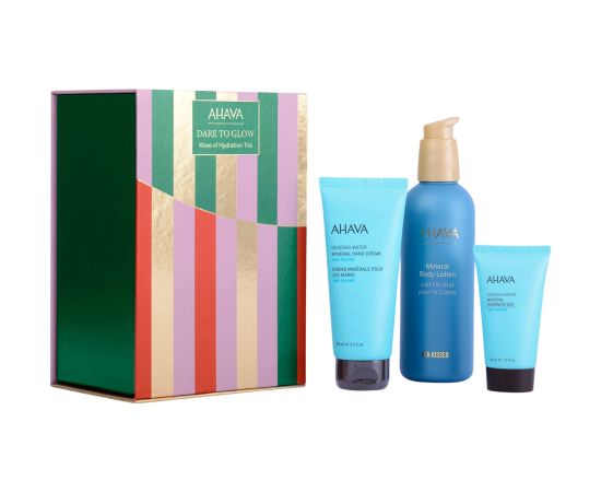 Wave of Hydration Trio Set Ahava: Dead Sea Water, Vegan, Hydrating, Hand Cream, 100 ml + Dead Sea Water, Vegan, Cleansing and Hydrating, Shower Gel, For All Skin Types, 40 ml + Sea Kissed, Hydrating, Body Lotion, 250 ml Dāvanu komplekti