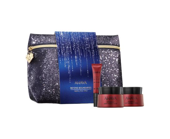 Apple-y Ever After Set Ahava: AOS Advanced Deep Wrinkle, Anti-Aging, Cream, For Face, 50 ml + Apple Of Sodom, Anti-Wrinkle, Night Sleeping Mask, 50 ml + AOS Advanced Deep Wrinkle, Smoothing, Eye Cream, 15 ml + Ahava, GWP Textile Pouch Dāvanu komplekti