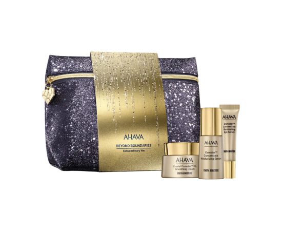Extraordinary You Set Ahava: Crystal Osmoter X6, Smoothing, Cream, For Face, 50 ml + Osmoter Concetrate, Illuminating, Eye Serum, 15 ml + Osmoter Concetrate, Moisturising, Serum, For Face, 30 ml + Ahava, GWP Textile Pouch Парфюмерные наборы