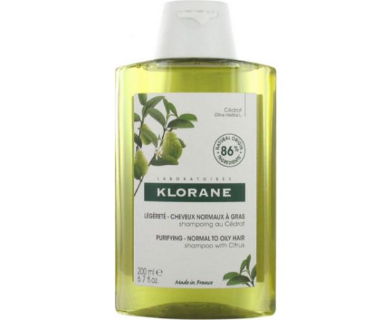 Klorane, Citrus, Paraben-Free, Hair Shampoo, Cleansing, 200 ml Šampūni