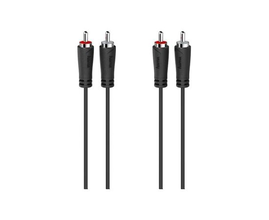 Hama Audio Cable, 2 RCA - 2 RCA, 1.5 m, black - Cable Dažādi vadi