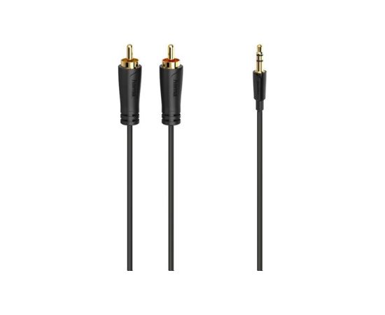 Hama Audio Cable, 3.5 mm - 2 RCA, gold-plated, 1,5 m, black - Cable Проводa