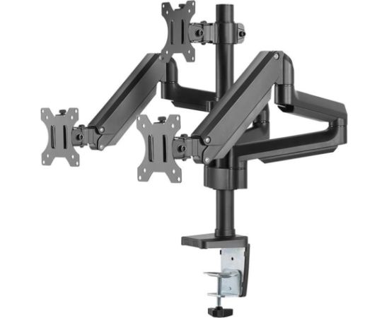 Deltaco Triple Gas Spring, 17''-27'', 7 kg, 3 monitors, black - Monitor Desk Mount Крепления для телевизоров
