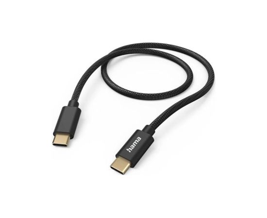 Hama Fabric Charging Cable, USB-C - USB-C, 1,5 m, nylon, black - Cable Дата USB-кабели