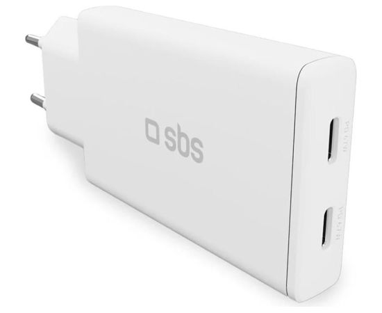 SBS Wall Charger, 2xUSB-C, 67 W, white - Wall charger Telefonu lādētāji 220v