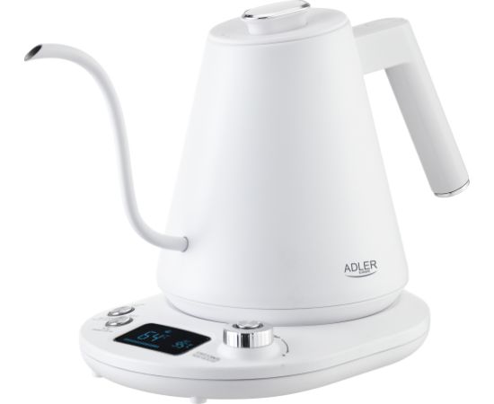 Adler Kettle AD 1349w Electric 1100 W 1 L Stainless Steel 360° rotational base White Tējkannas (elektriskās)