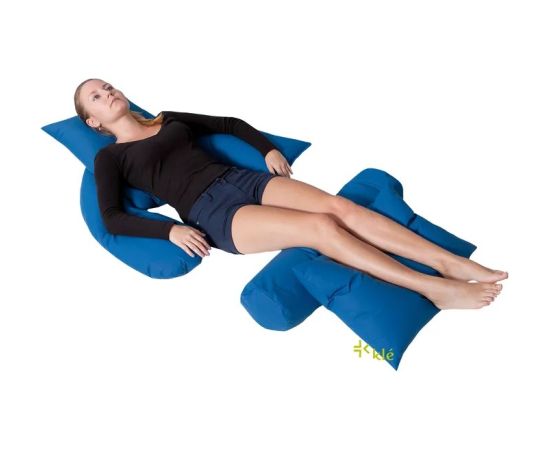 Aston Bed positioning cushion U-crescent in silicone fibre Blue Jaunumi - Sports