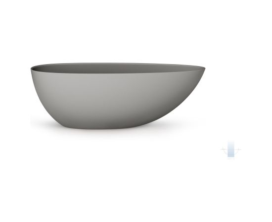 PAA Bella Ovo Brīvi Stāvoša Akmens Masas Vanna Pelēka Из каменной массы