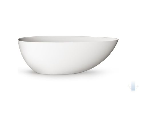 PAA Bella Ovo Brīvi Stāvoša Akmens Masas Vanna Balta Akmensmasas vannas