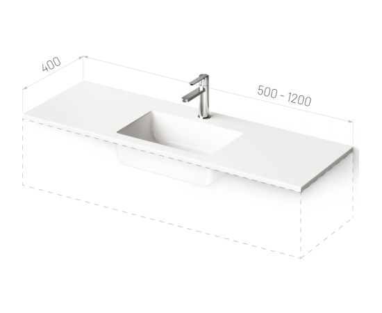 PAA Mini Loto 500-1200 Akmens Masas Vannas Istabas Izlietne Balta Крупная бытовая техника