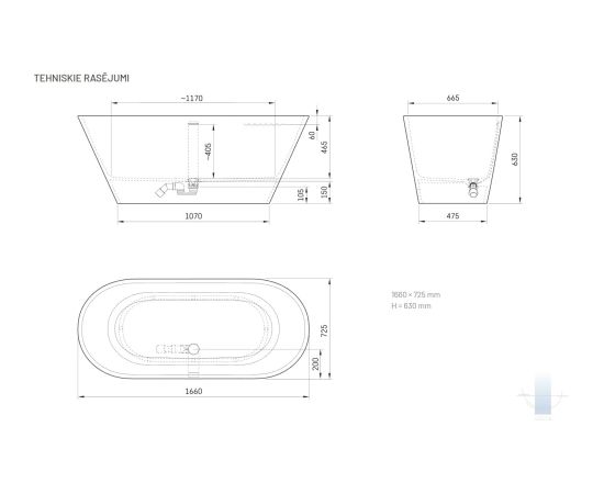 PAA Deco Nudo Brīvi Stāvoša Akmens Masas Vanna Krēmkrāsas Jaunumi Sadz. tehnika